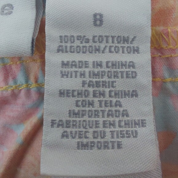 Liz Claiborne Michaela Capri 8 Floral Pants Pink Daisy Flowers Multicolor - Picture 7 of 8